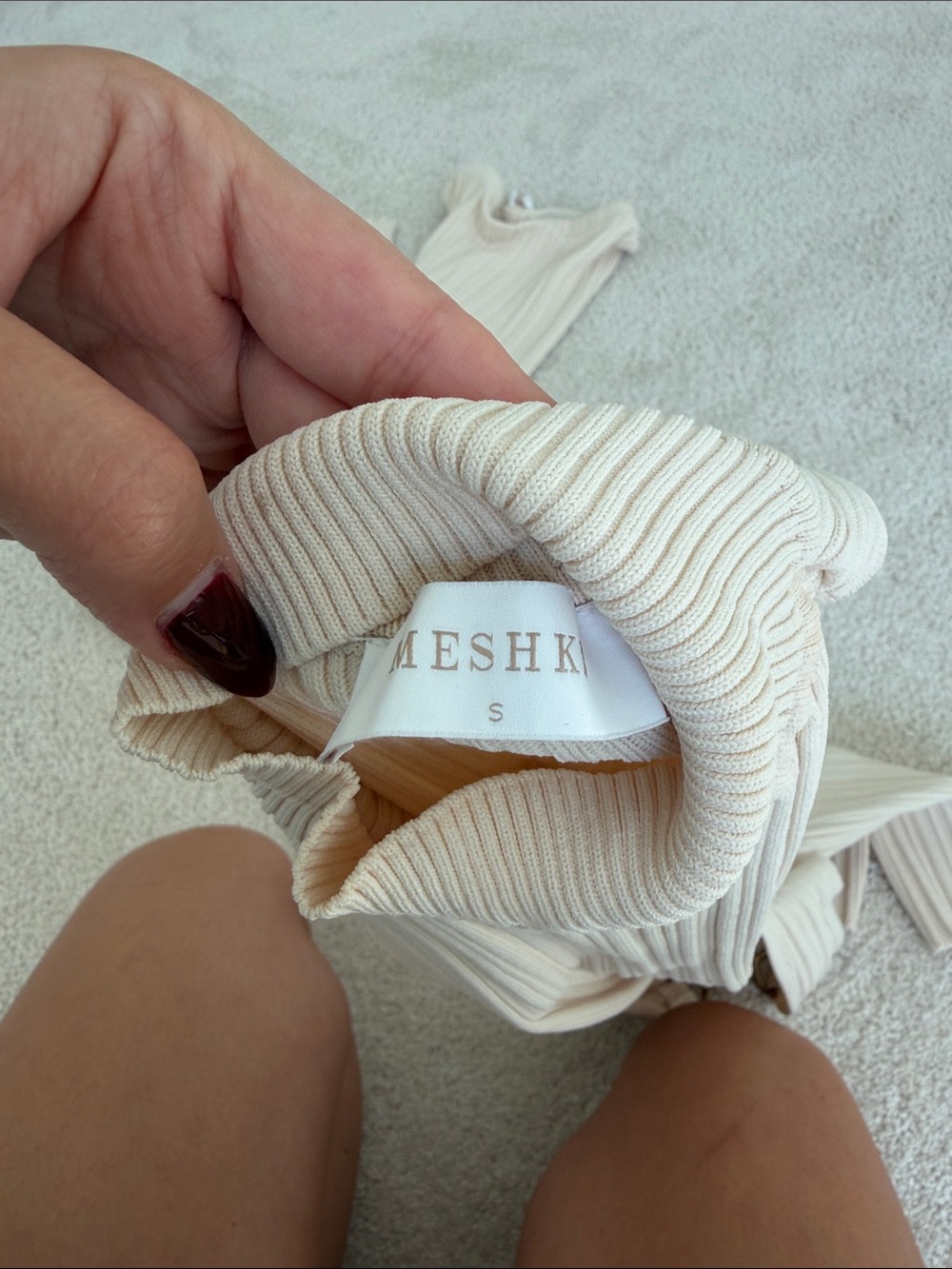Meshki Ribbed set in Cream - Picture 3 of 5